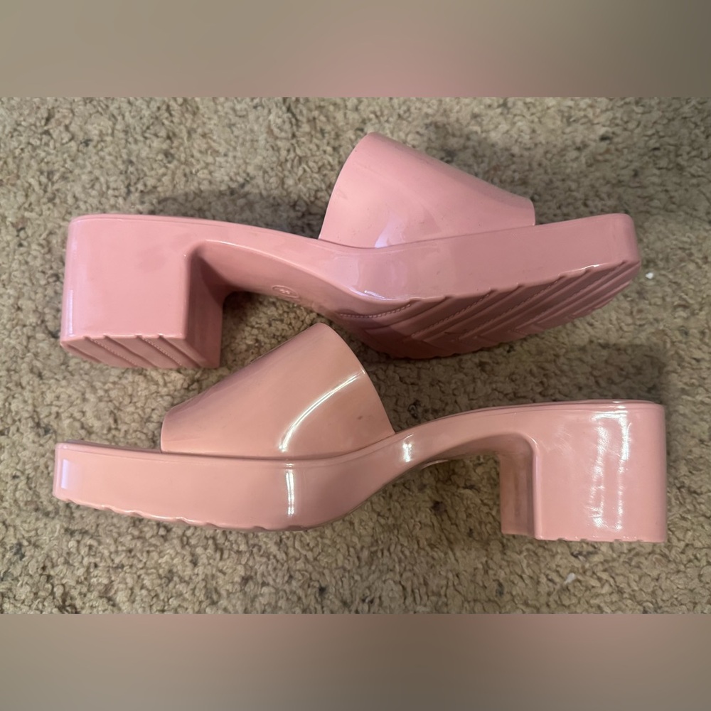 Beach by Matisse Pink Luxury Slide Block Heel Platform Sandals Women’s Sz 8 Shoe